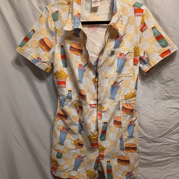 Lucy & Yak Cream Fast Food Print Romper - Picture 4 of 4